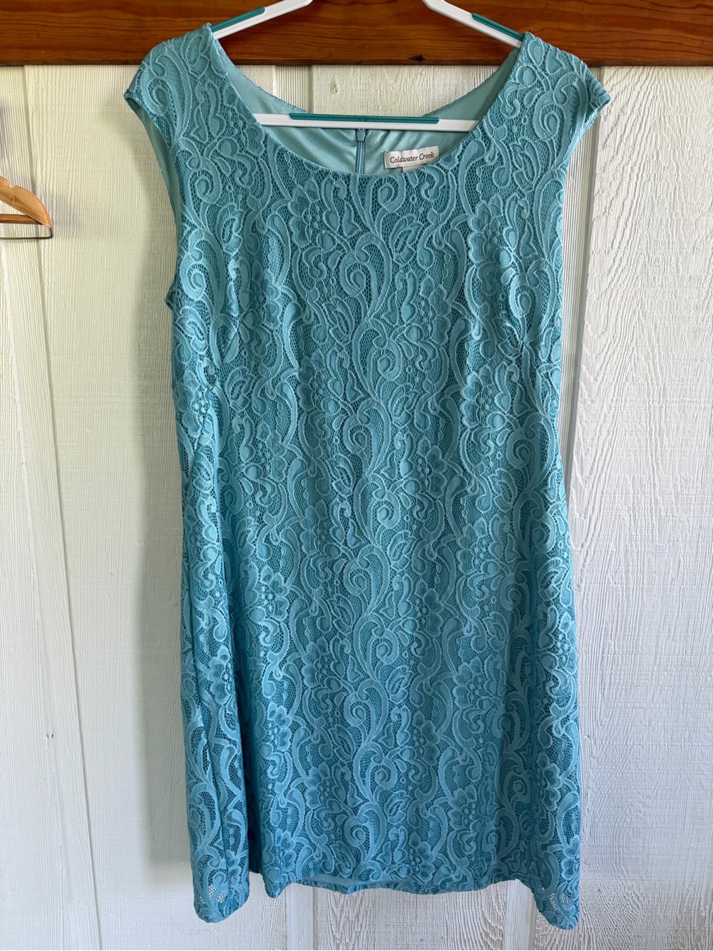 Coldwater Creek Aqua Lace  Dress Event Formal Mother of the Bride Wedding Guest